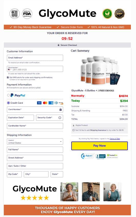 GlycoMute order page
